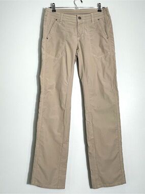 KUHL Women's Outdoor Hiking Pants Tan Stretch Pockets Drawstring Size 4 Regular